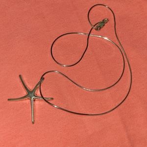 Sterling silver starfish pendant with chain
